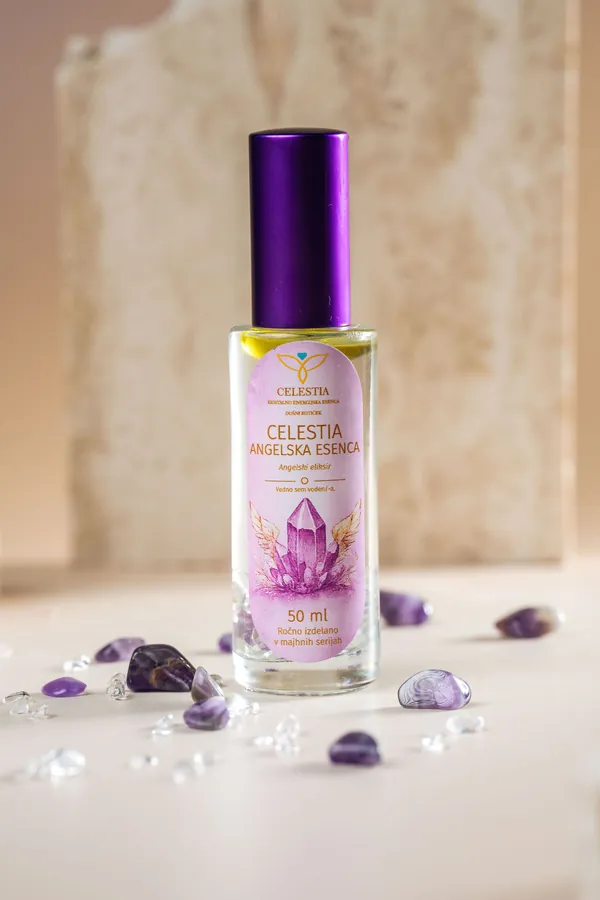 Celestia Angelska – kristalno energijska esenca z ametistom, 50 ml razpršilo