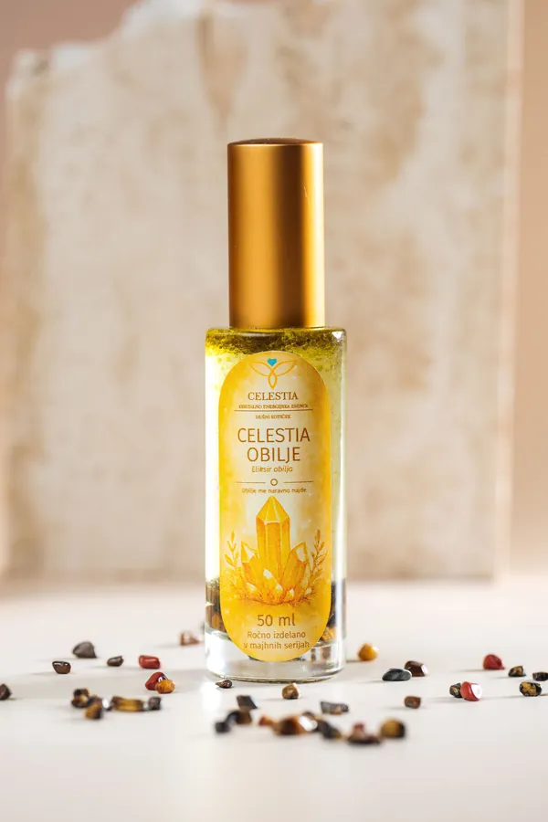 Celestia Obilje – kristalno energijska esenca s tigrovim očesom, 50 ml razpršilo